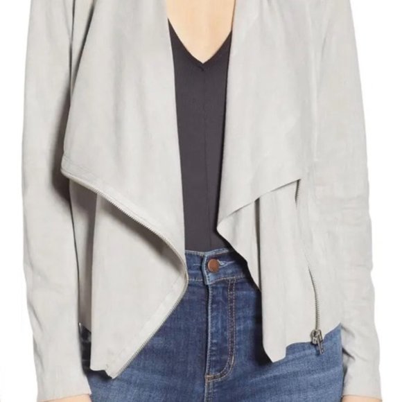 Blank NYC - Women's Drape Front Faux Suede Vegan Jacket - Picture 3 of 5